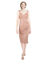 Cheap Jennifer Short Midi Length V-Neck Bridesmaid Dress Sydney