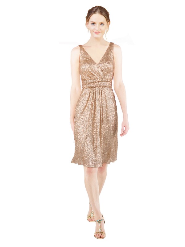 Cheap Juniper Short Knee Length V-Neck Bridesmaid Dress Sydney
